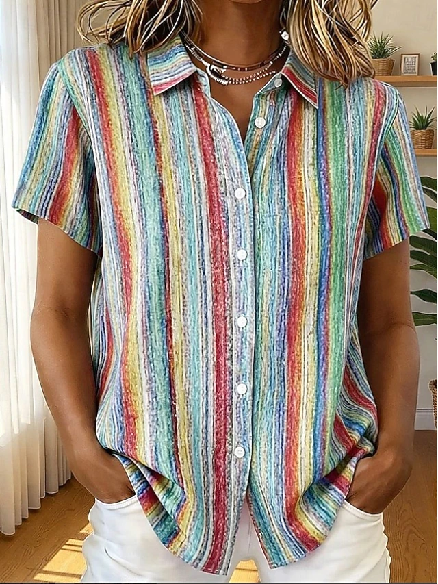 Simone | Kunstzinnige Korte Mouwen Shirt