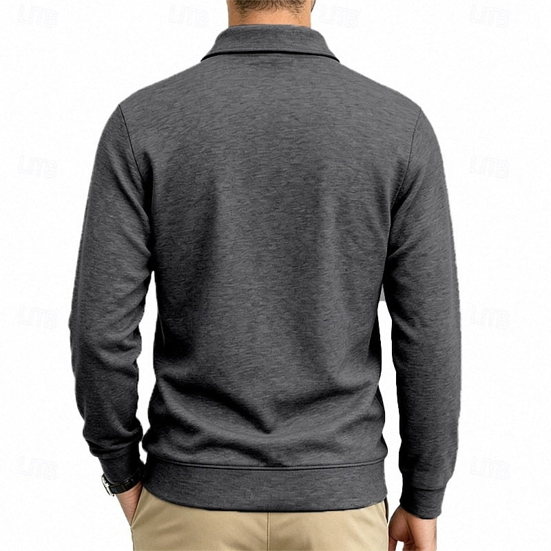 Harold | Verfijnde Lange Mouwen Pocket Polo Shirt