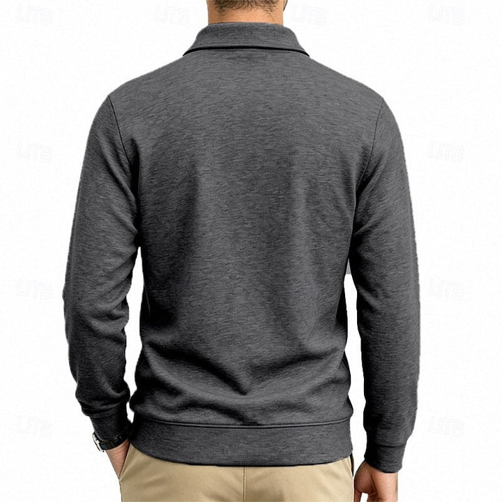 Harold | Verfijnde Lange Mouwen Pocket Polo Shirt