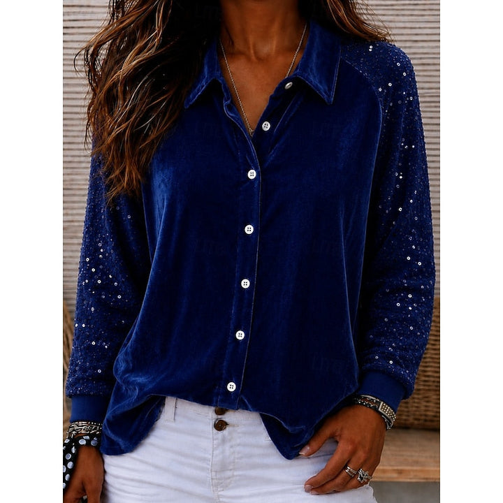 Meredith | Shimmer-Mouw Elegante Shirt