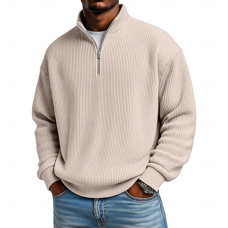 Harlan | Geribbelde Quarter-Zip Pullover