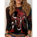 Katherine | Halloween Gothic Graphic Lange Mouwen Top