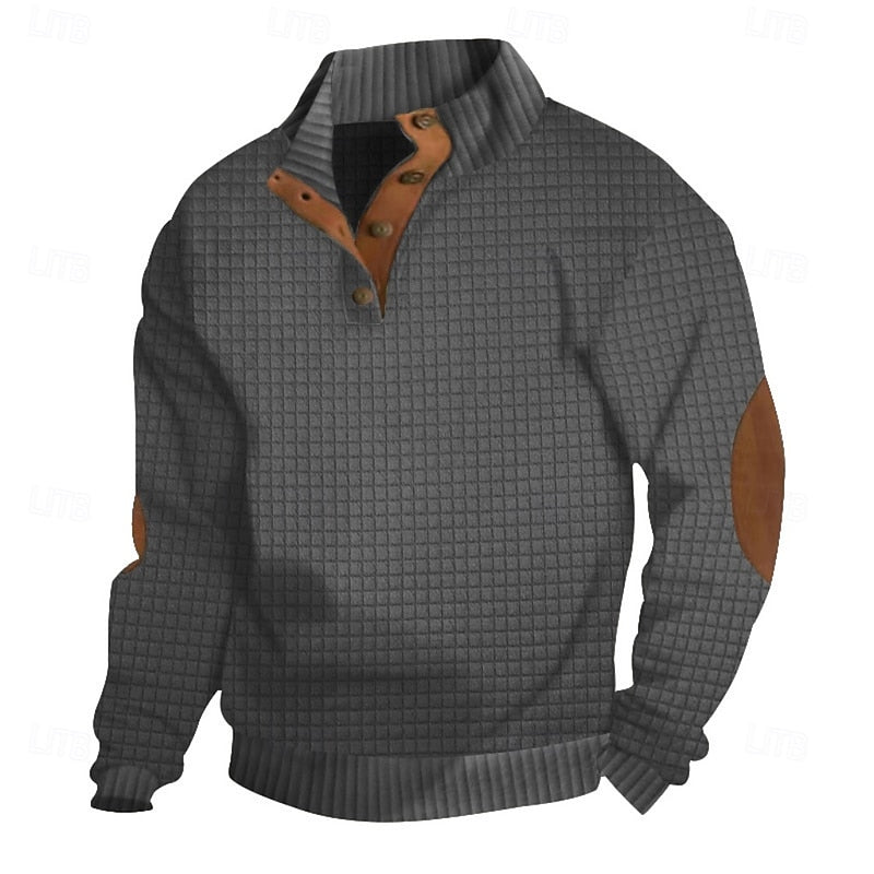 Garrett | Textured Staande-Kraag Pullover
