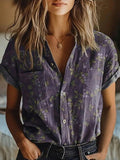 Marion | Bloemige Korte Mouwen Blouse