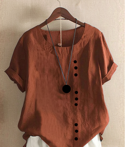 Olivia | Moeiteloze Knopdetail Zomerblouse