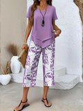 Zomer | Casual Bladerenprint Twee-delig Set