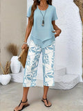 Zomer | Casual Bladerenprint Twee-delig Set