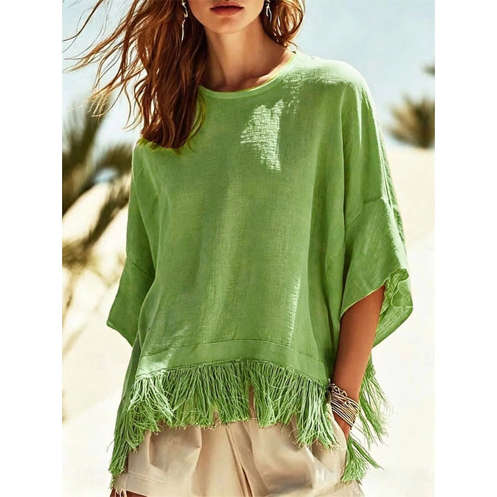 Vera | Relaxed Blouse met Franjezoom