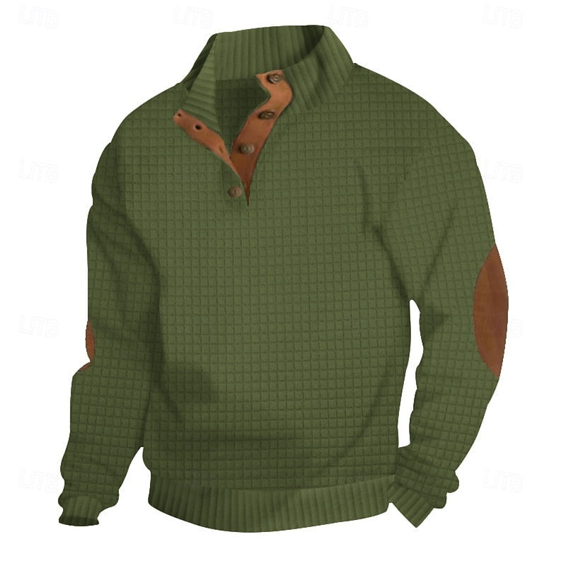 Garrett | Textured Staande-Kraag Pullover