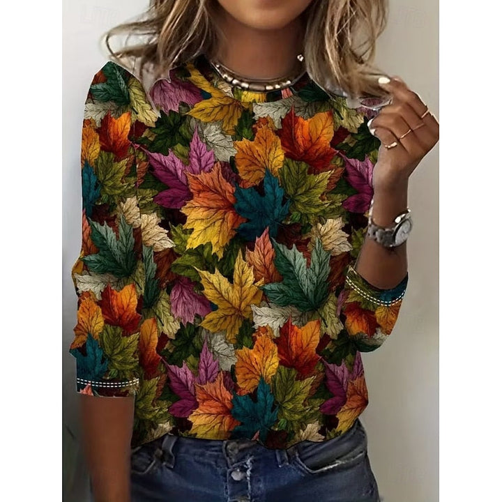 Penelope | Botanische Print Lange Mouwen Top