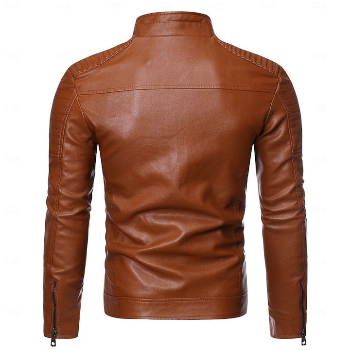 Chandler | Klassieke Bikerjack met Staande Kraag