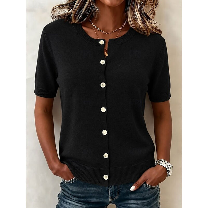 Delia | Knoop-Front Korte Mouw Top