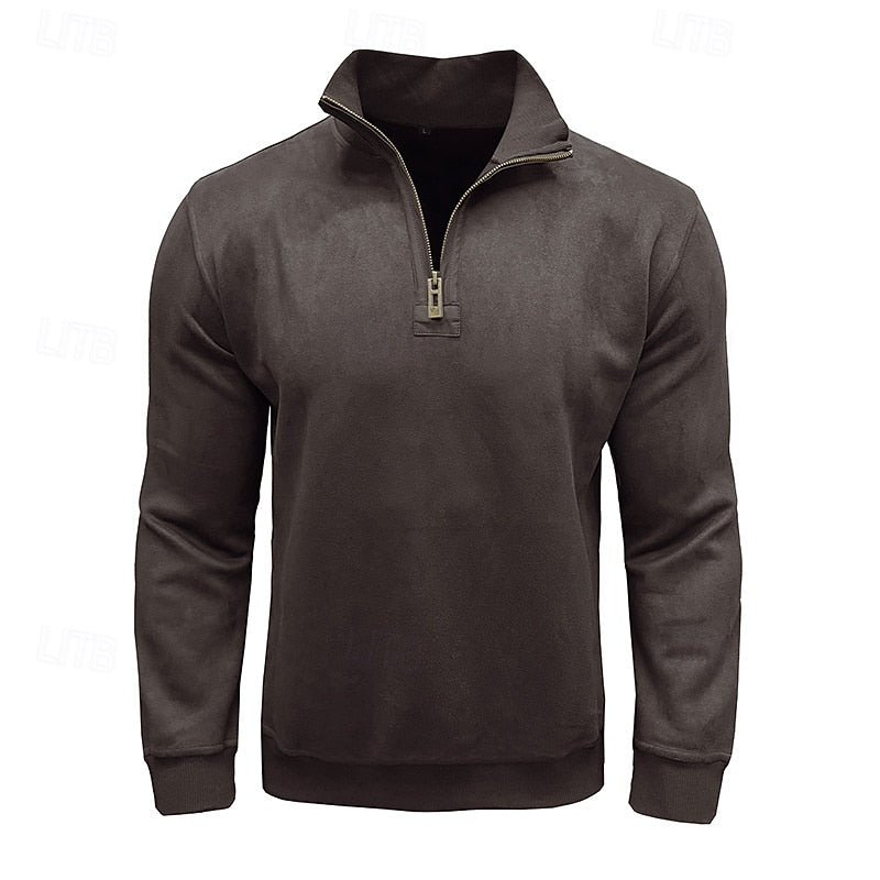 Caleb | Kwart-rits Sweatshirt met Staande Kraag