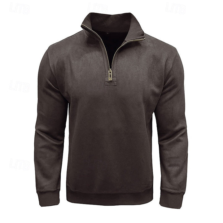 Caleb | Kwart-rits Sweatshirt met Staande Kraag