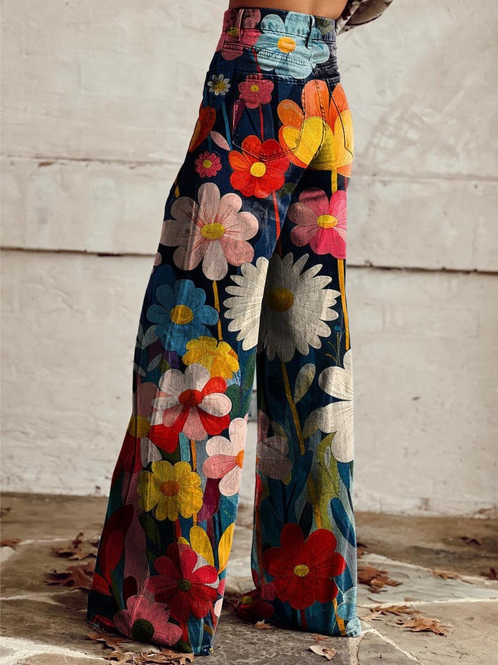 Sandra | Stijlvolle Bloemen Wijde Broek