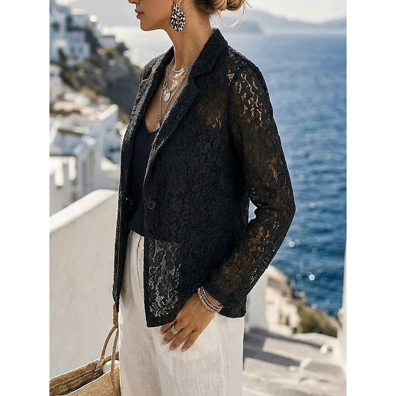 Annalise | Verfijnde Opengewerkte Blazer