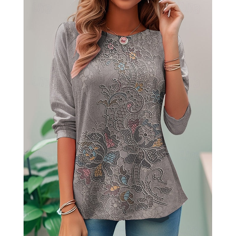 Miriam | Bloemen Lange Mouwen Top