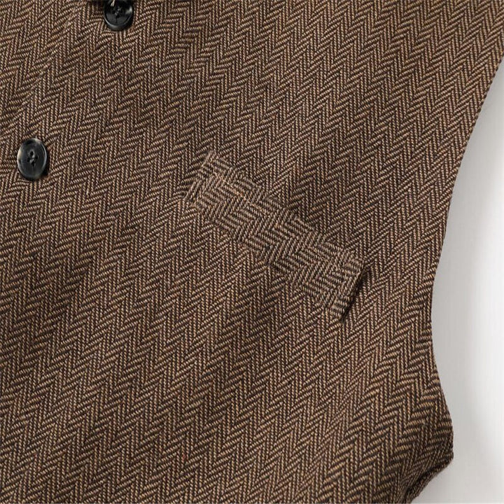 Gerard | Haringbone Tailored Waistcoat