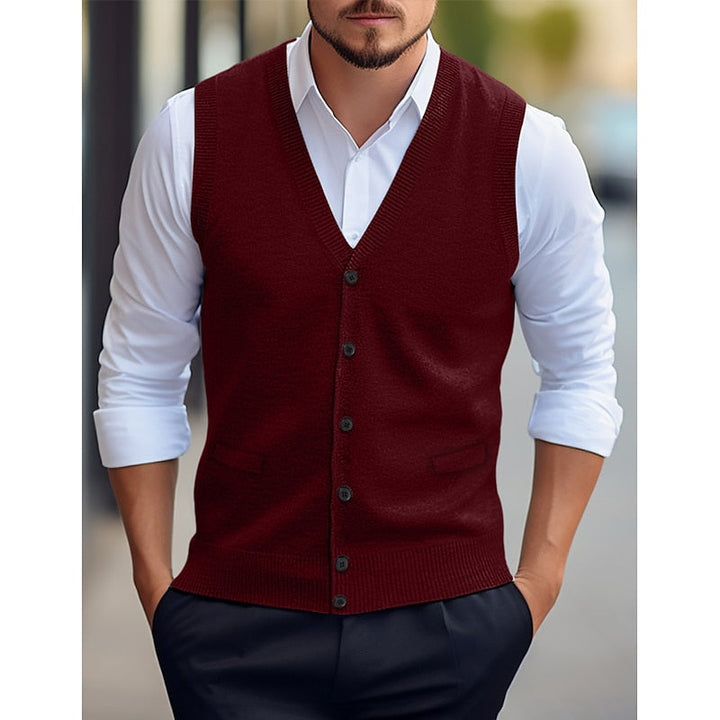 Leonard | Geknoopte V-Hals Sweater Vest