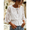 Sabrina | Geborduurde Peplum Blouse