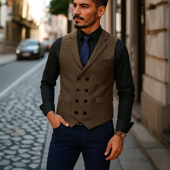 Bennett | Dubbelzijdige Herringbone Gilet