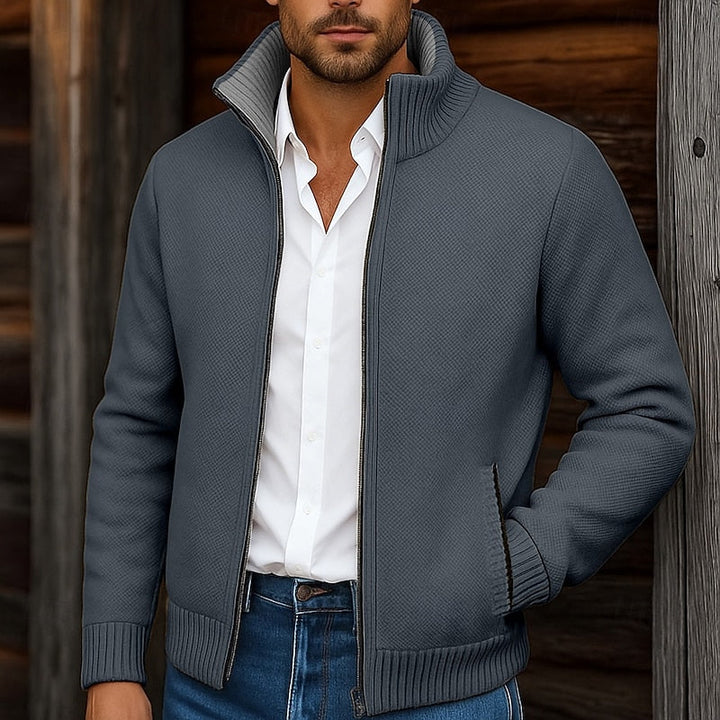 Gregory | Staande Kraag Rits Cardigan