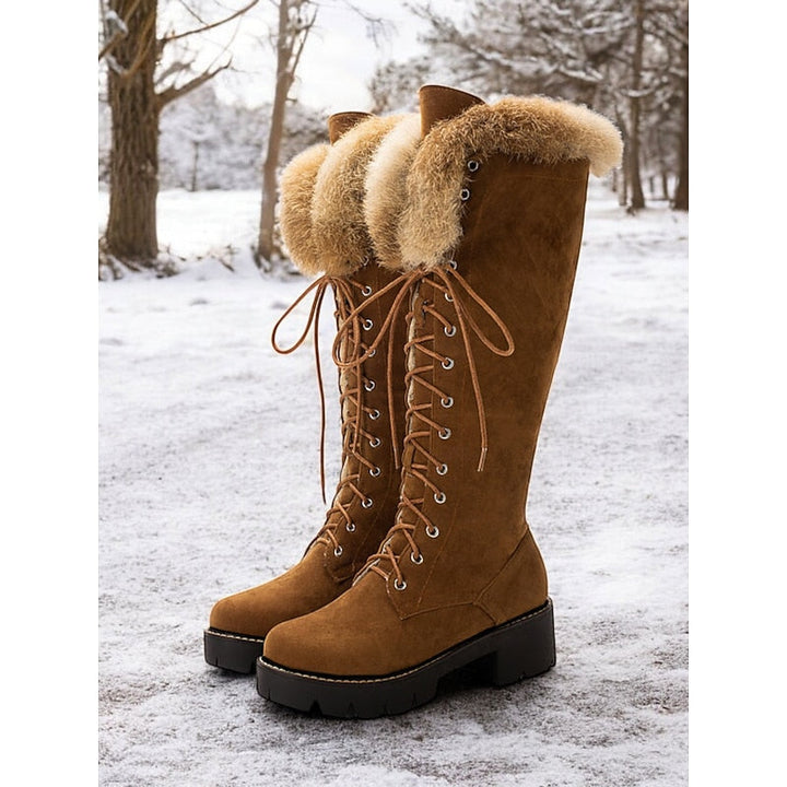 Aurelia | Gezellige Veterschoenen tot de Knie voor de Winter