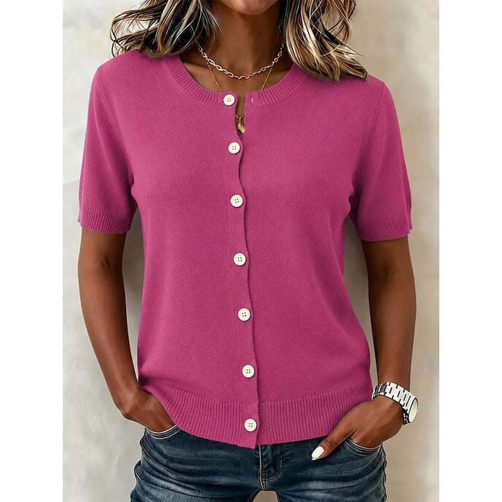 Delia | Knoop-Front Korte Mouw Top