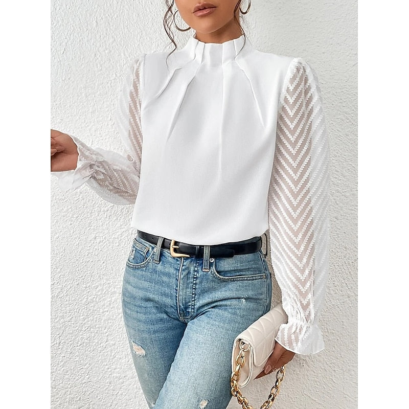 Elspeth | Elegante Hoge Hals Blouse