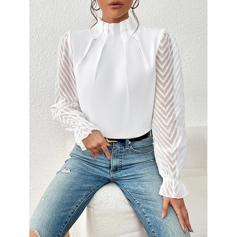 Elspeth | Elegante Hoge Hals Blouse