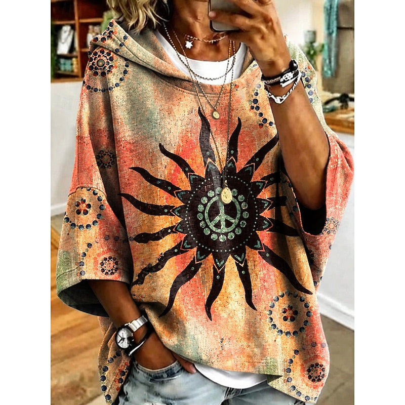 Roberta | Bloemen Capuchon Pullover Hoodie