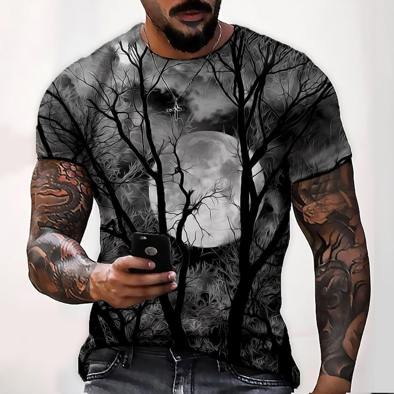 Jonah | Halloween Maan Grafisch Crew Neck T-Shirt