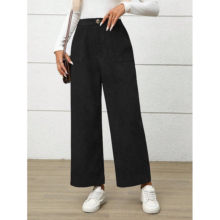 Simone | Brede-Pijpen Hoge Taille Broek