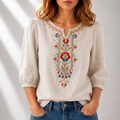 Lucia | Bloemige Geborduurde Blouse