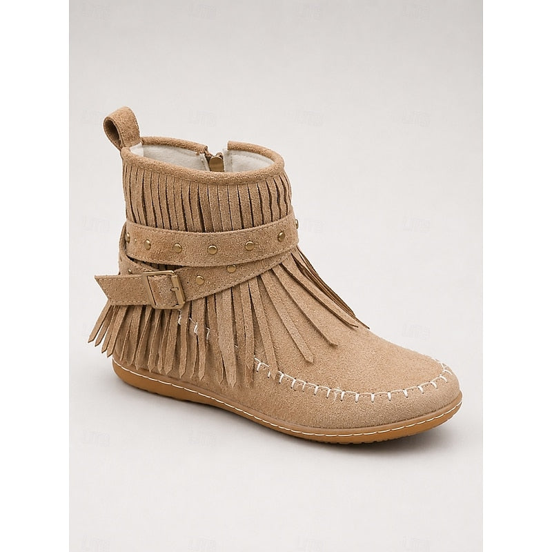 Susannah | Franje Moccasin Enkellaarsjes