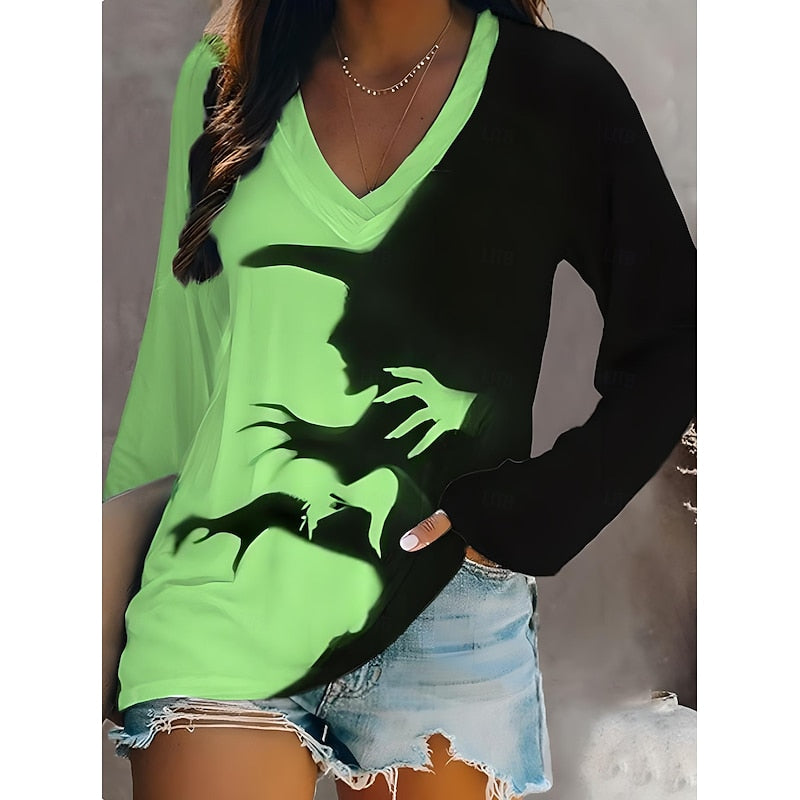 Odessa | Halloween Grafische V-Hals Top