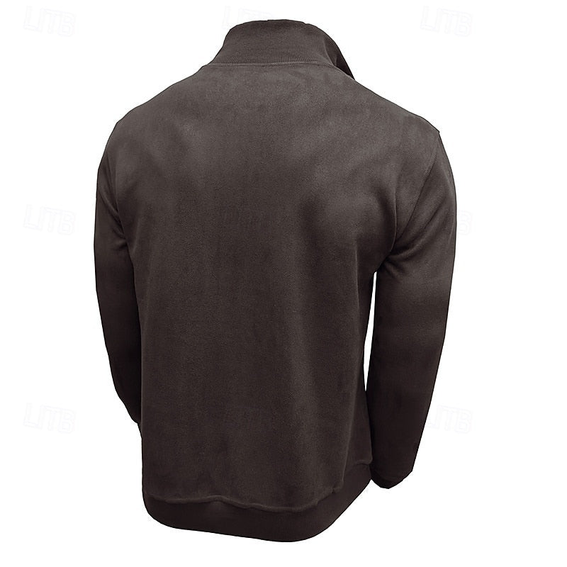 Caleb | Kwart-rits Sweatshirt met Staande Kraag