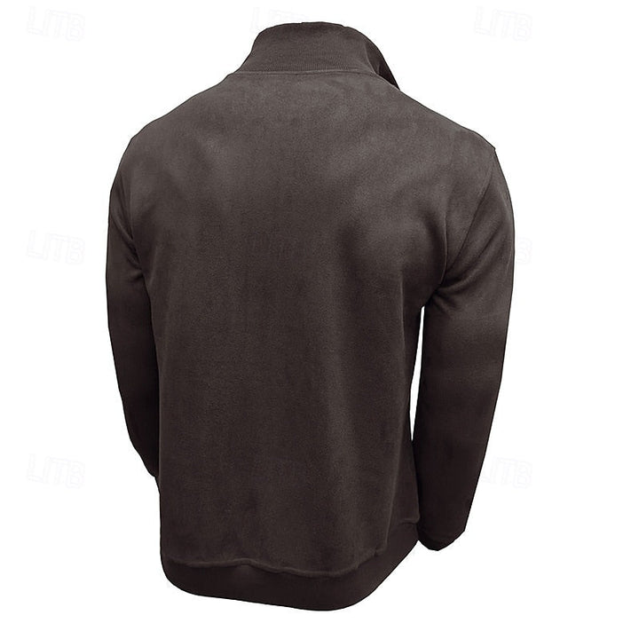 Caleb | Kwart-rits Sweatshirt met Staande Kraag