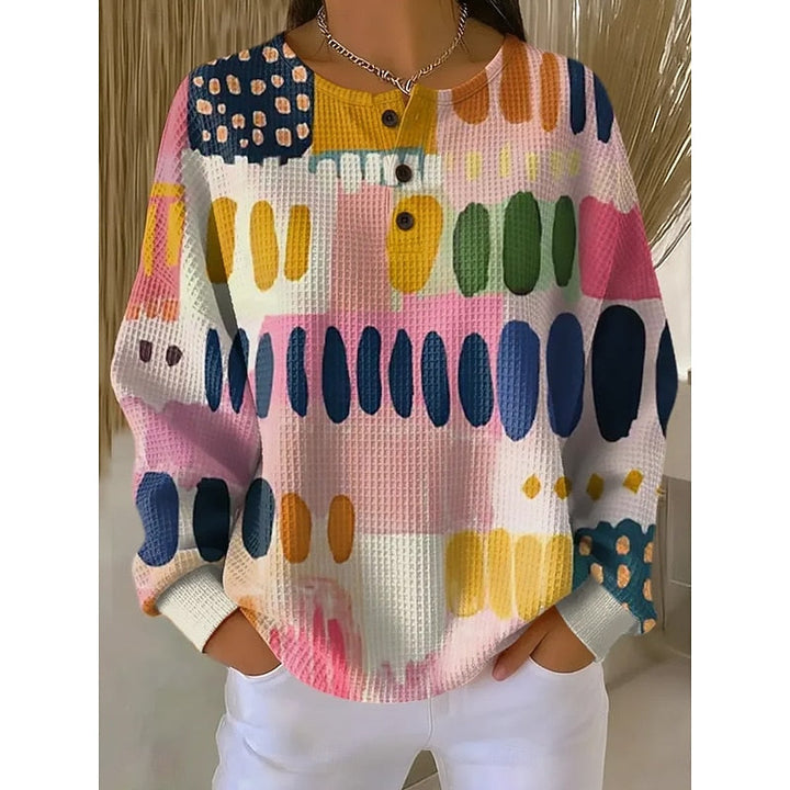 Melody | Sweatshirt met Knop-Halsprint