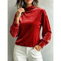 Clarice | Elegante Mock Neck Blouse
