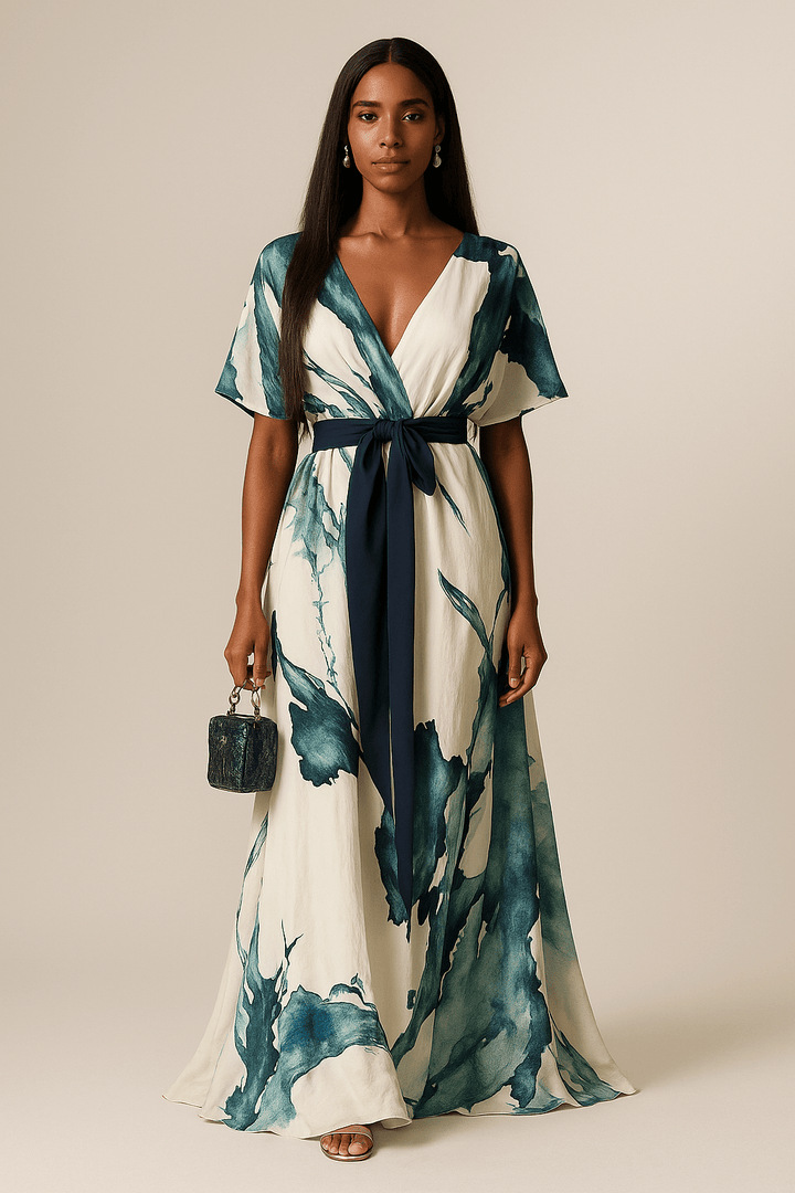 Marissa | Waterverf Print Lange Jurk