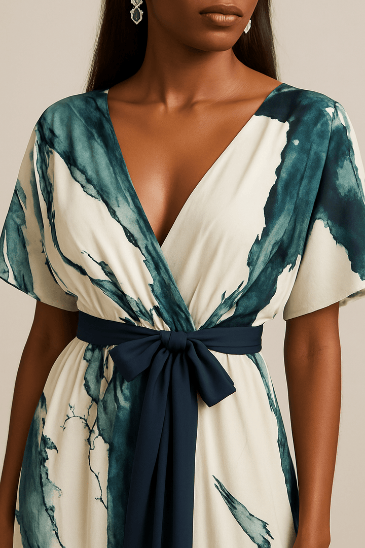 Marissa | Waterverf Print Lange Jurk
