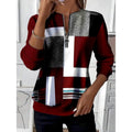 Nancy | Kleurblok Zip-Neck Sweatshirt