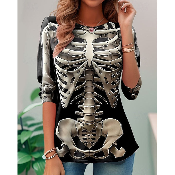 Iris | Halloween Skelet Lange Mouwen Top