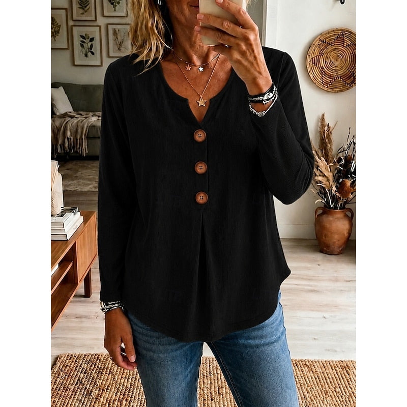 Katherine | Knop V-Hals Top