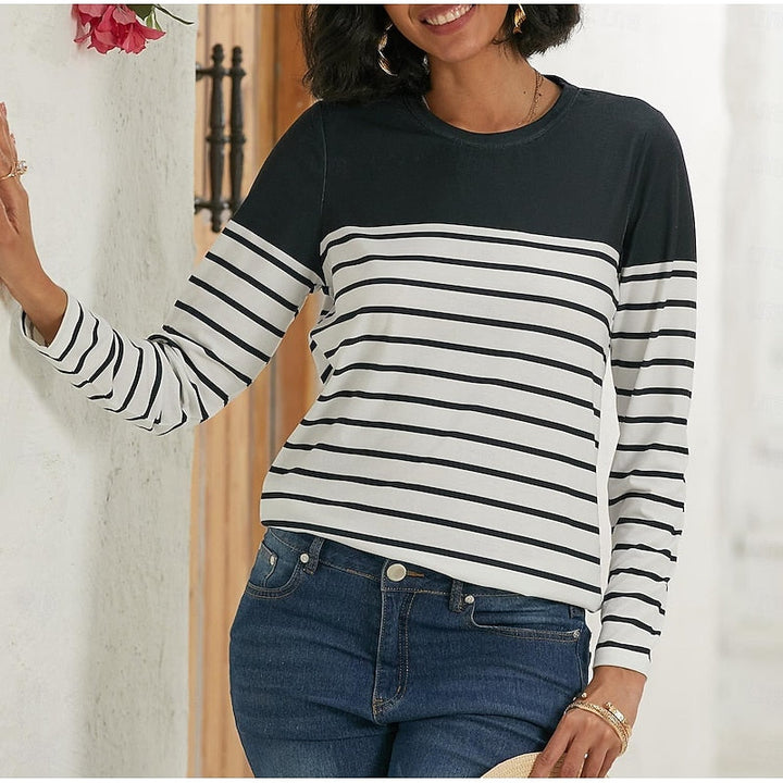 Constance | Gestreepte Lange Mouwen Top