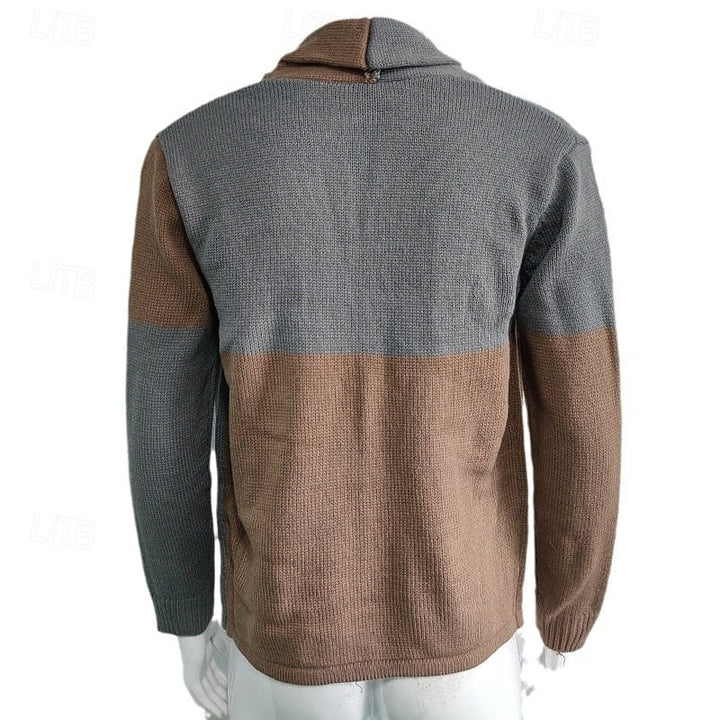 Frederick | Kleurblok Sjaalkraag Cardigan