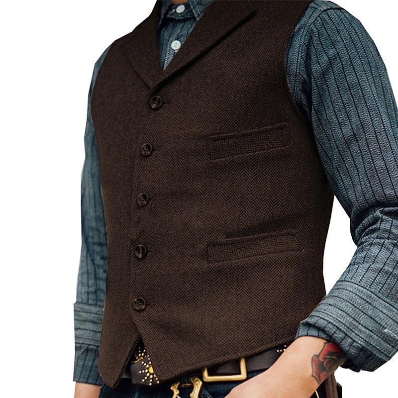 Gerard | Haringbone Tailored Waistcoat