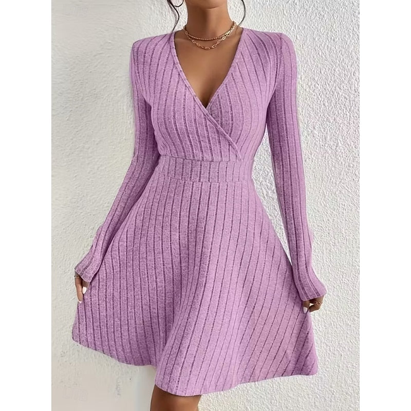 Yvonne | Wrap-Neck A-Lijn Jurk