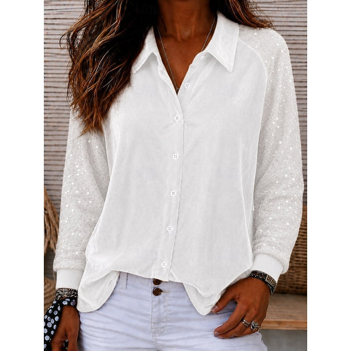 Meredith | Shimmer-Mouw Elegante Shirt